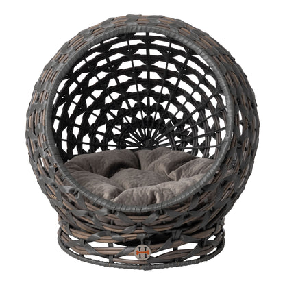 Huntley Hemisphere Rattan Pet Bed, Grey | 02196