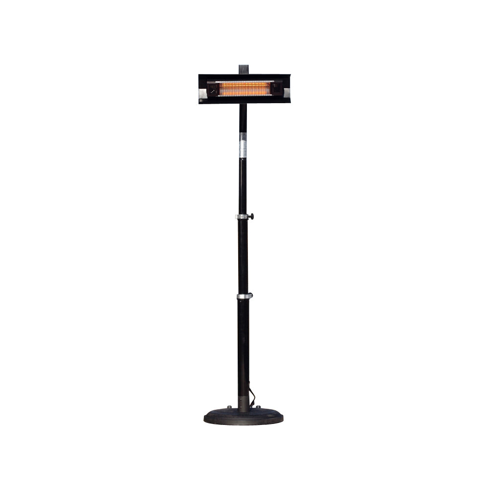 Black Powder Coated Steel Telescoping Offset Pole Mounted Infrared Patio Heater | 02678