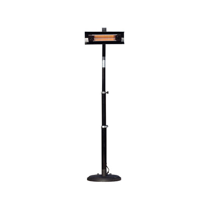 Black Powder Coated Steel Telescoping Offset Pole Mounted Infrared Patio Heater | 02678