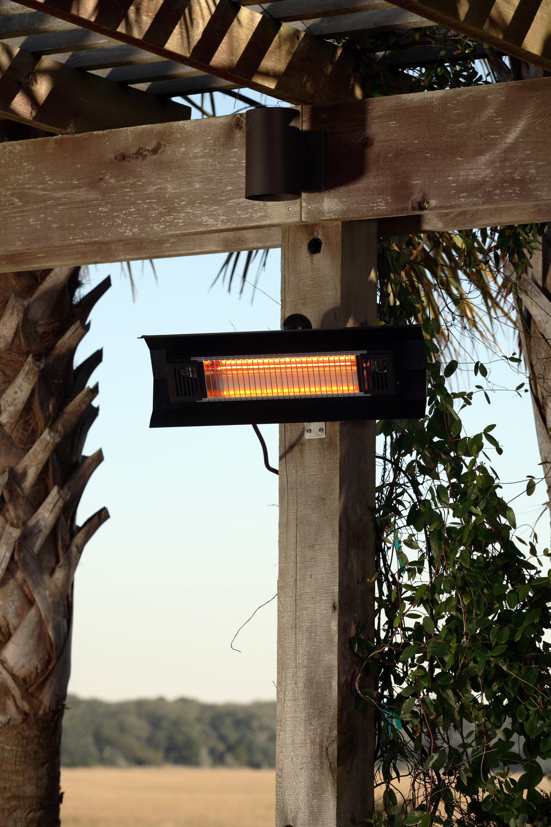 Black Steel Wall Mounted Infrared Patio Heater