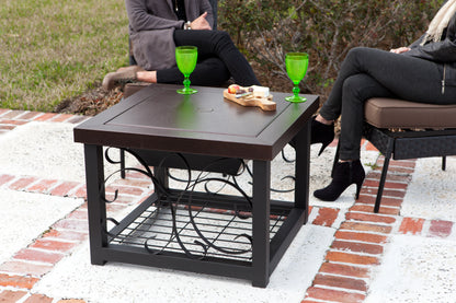 Hammer Tone Bronze Finish Cocktail Table Fire Pit | 61331