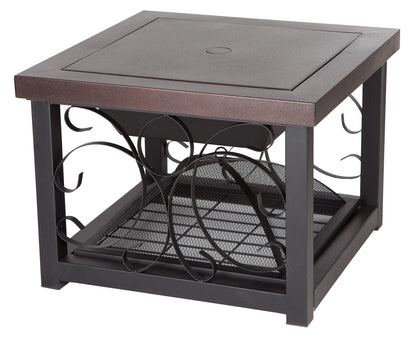 Hammer Tone Bronze Finish Cocktail Table Fire Pit | 61331