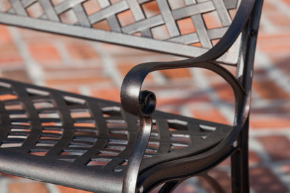 Antique Bronze Cast Aluminum Patio Bench | 61491