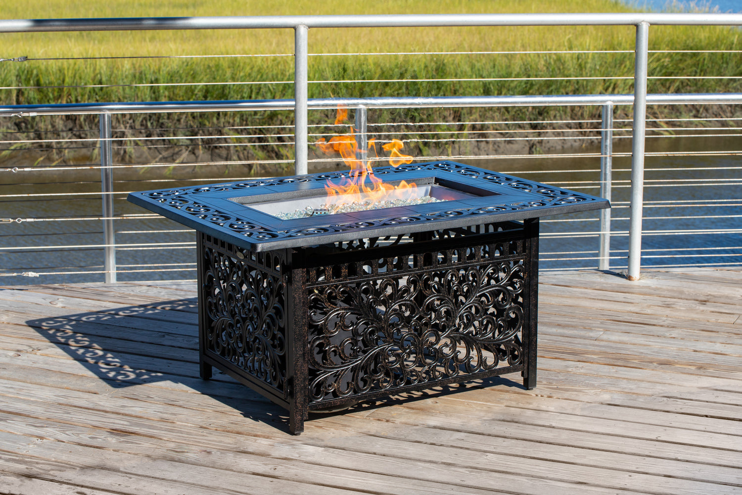 Sedona Aluminum Rectangular LPG Fire Pit - Costco.com Exclusive | 61860