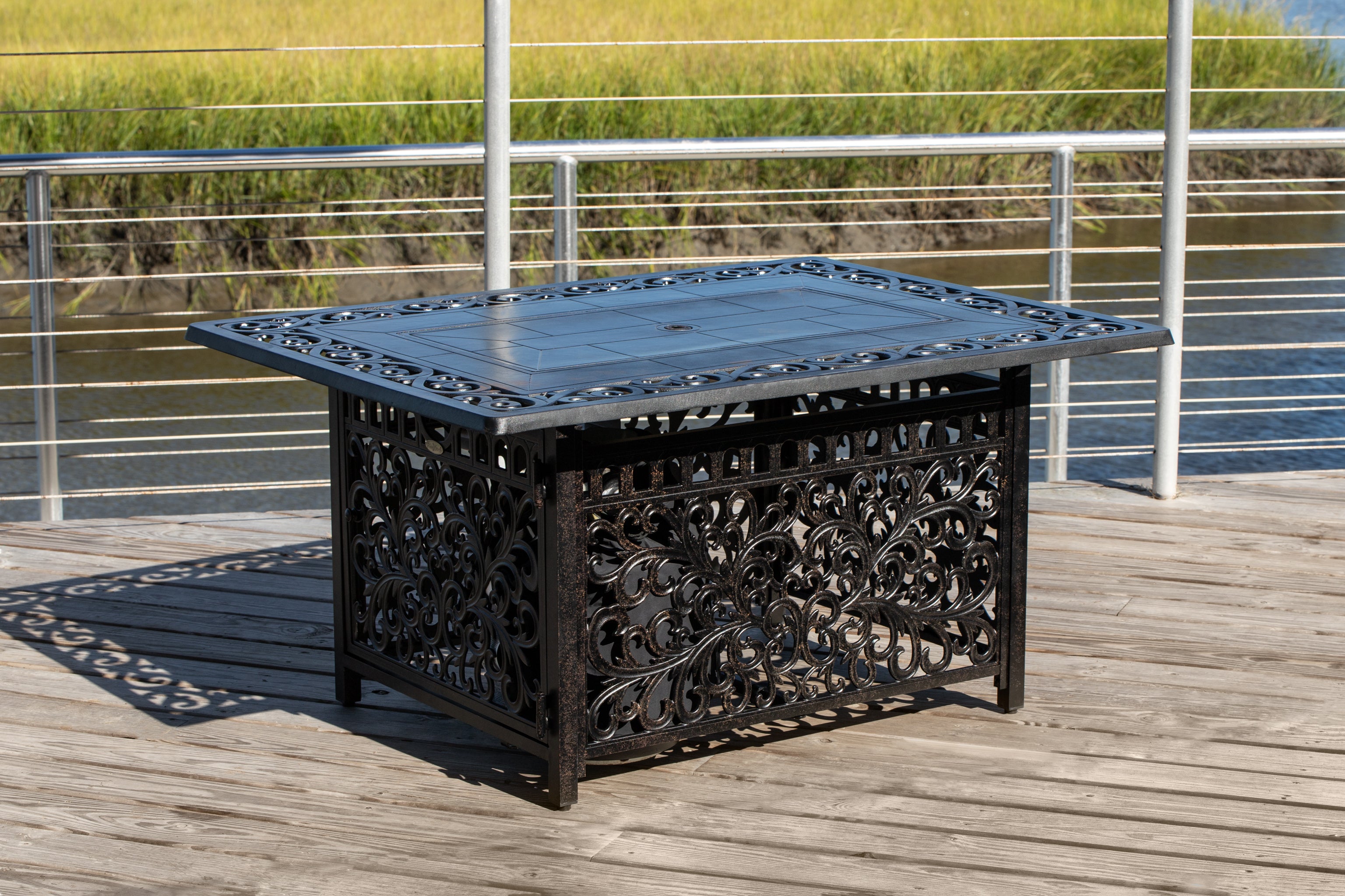 Sedona Aluminum Rectangular LPG Fire Pit - Costco.com Exclusive | 61860