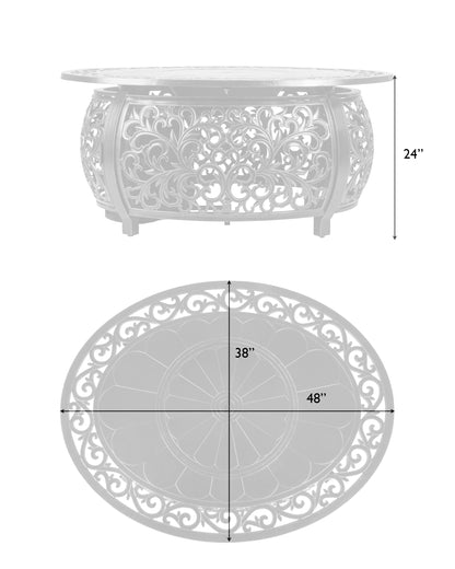 Toulon Oval Aluminum LPG Fire Pit | 62198