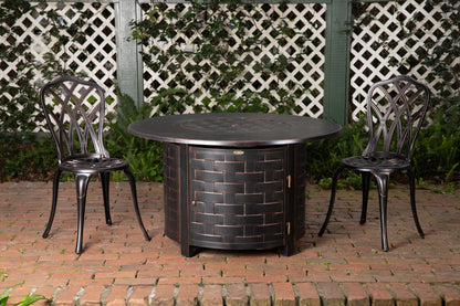 Perissa Woven Round Aluminum LPG Fire Pit | 62208