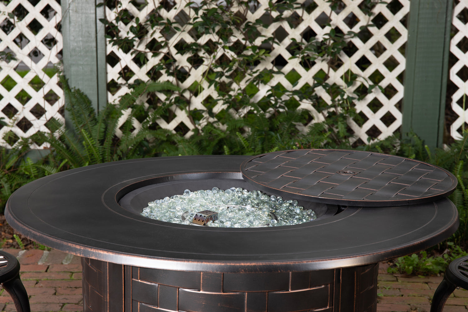 Perissa Woven Round Aluminum LPG Fire Pit | 62208