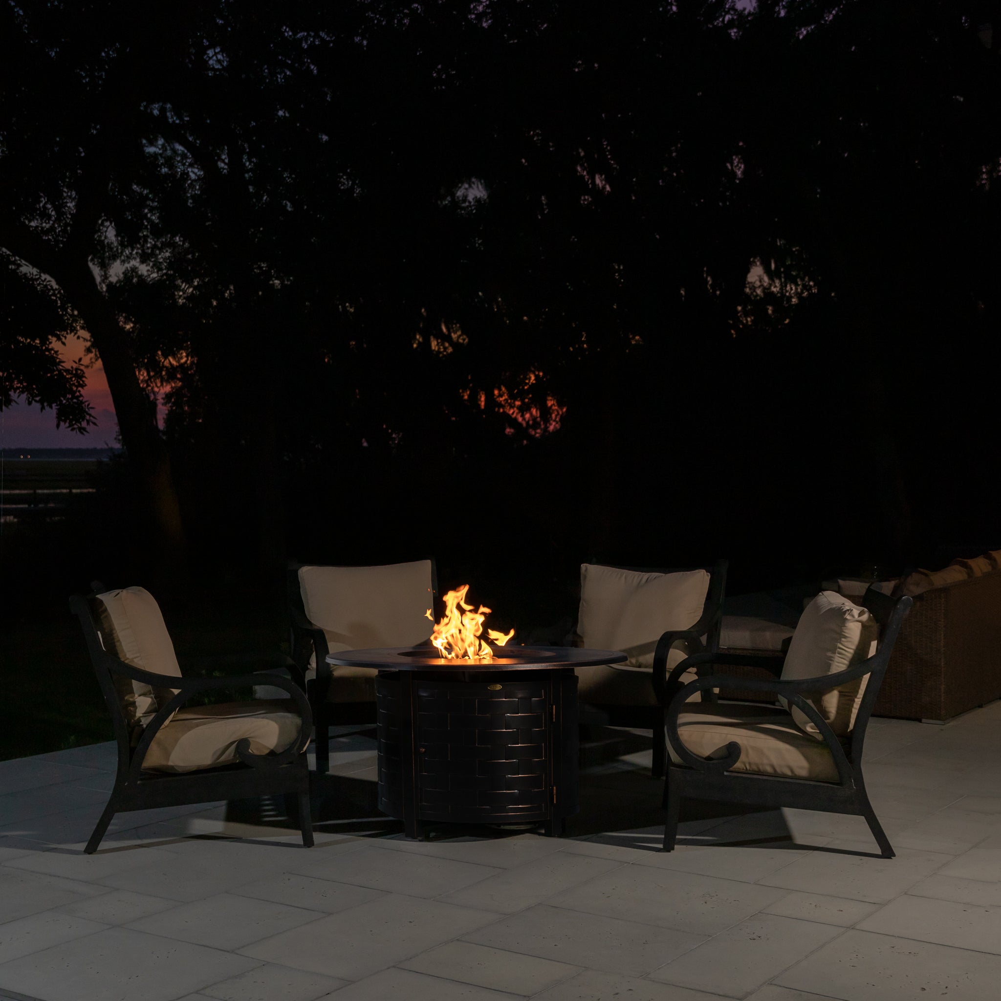 Perissa Woven Round Aluminum LPG Fire Pit | 62208