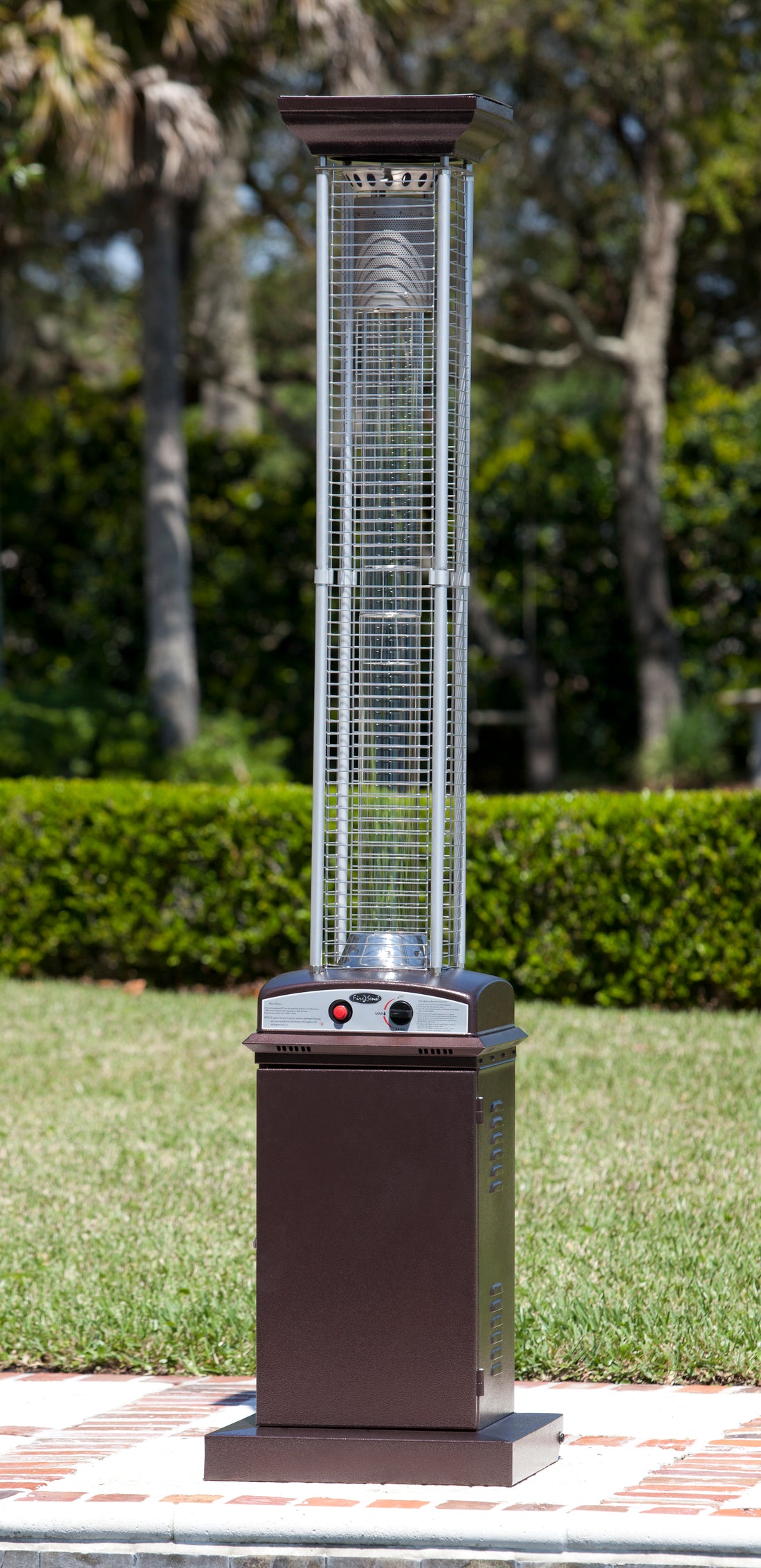 Hammered Bronze Finish Square Flame Patio Heater | 62224