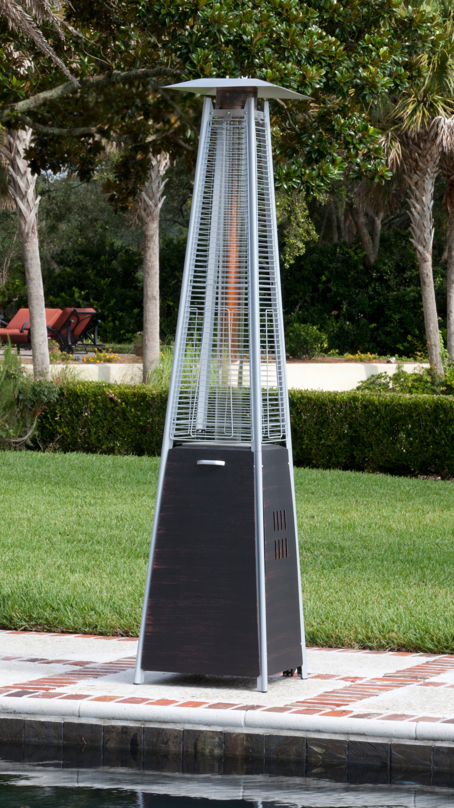 Coronado Brushed Bronze Pyramid Flame Patio Heater | 62263