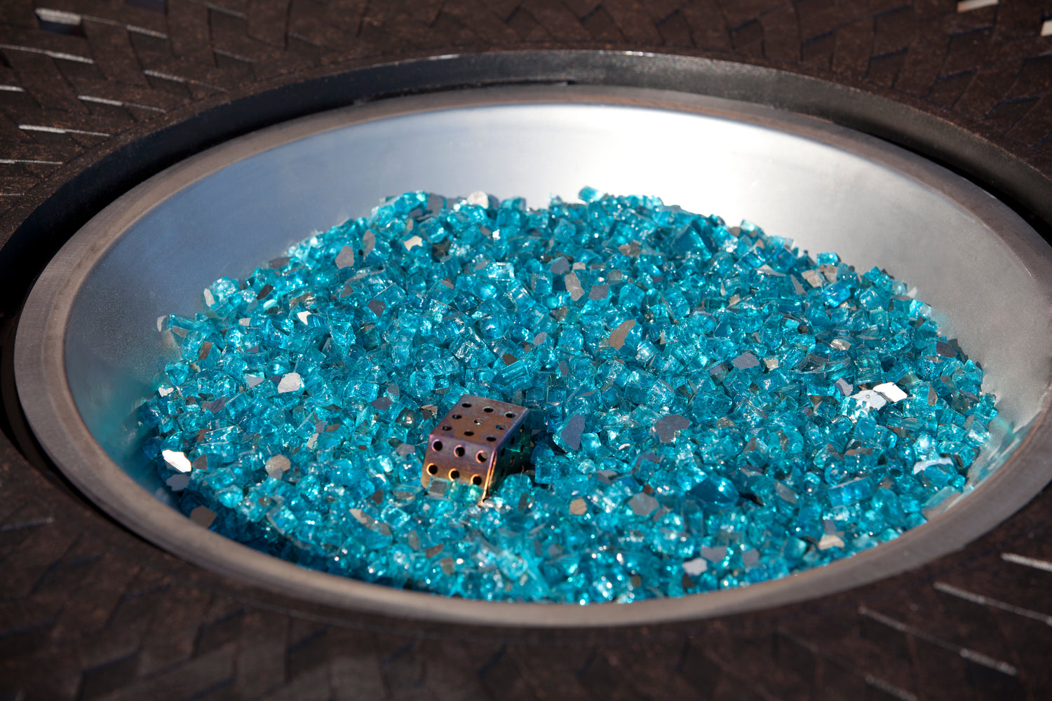 Bahama Blue Reflective Fire Glass | 62364