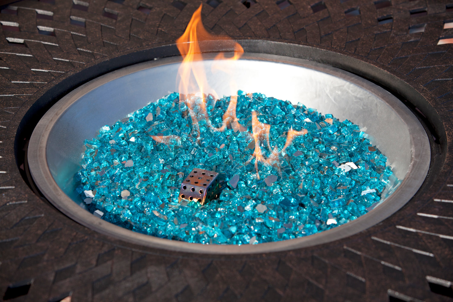 Bahama Blue Reflective Fire Glass | 62364