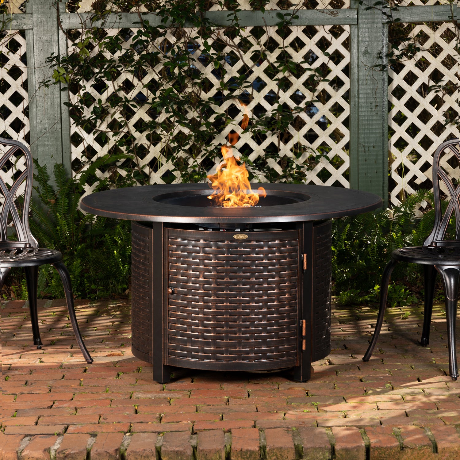 Florence Woven Aluminum LPG Fire Pit | 62373