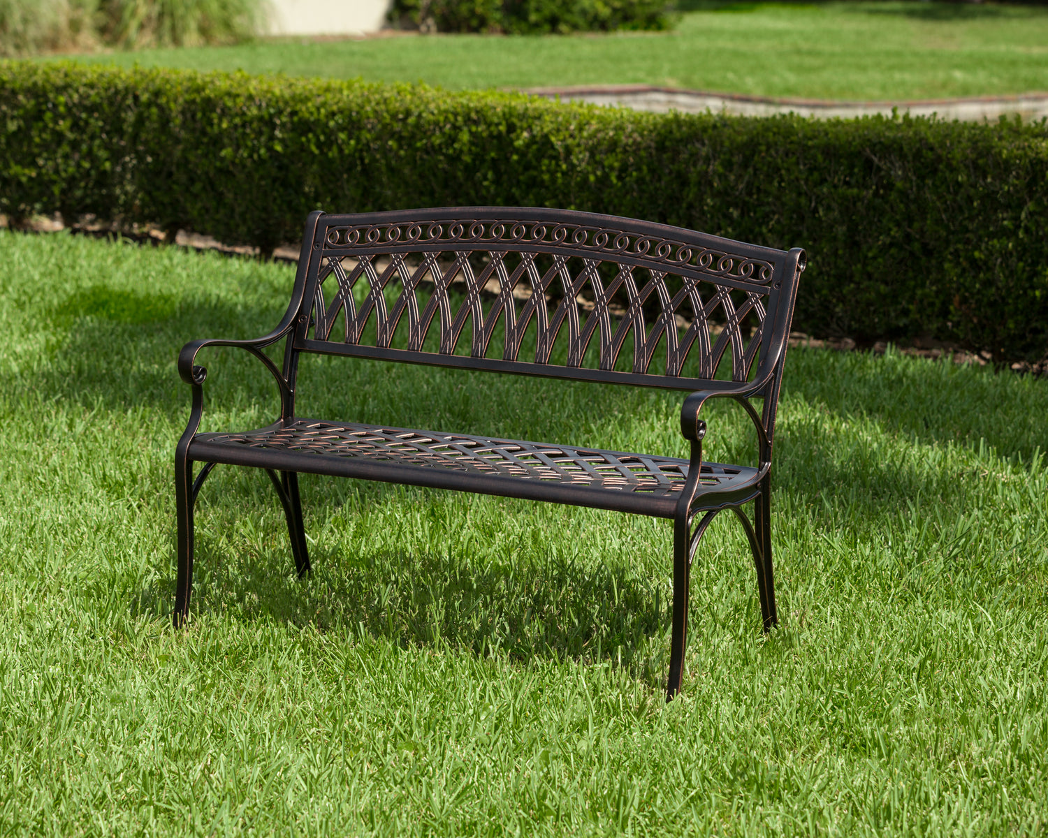 Simone Cast Aluminum Bench | 62441