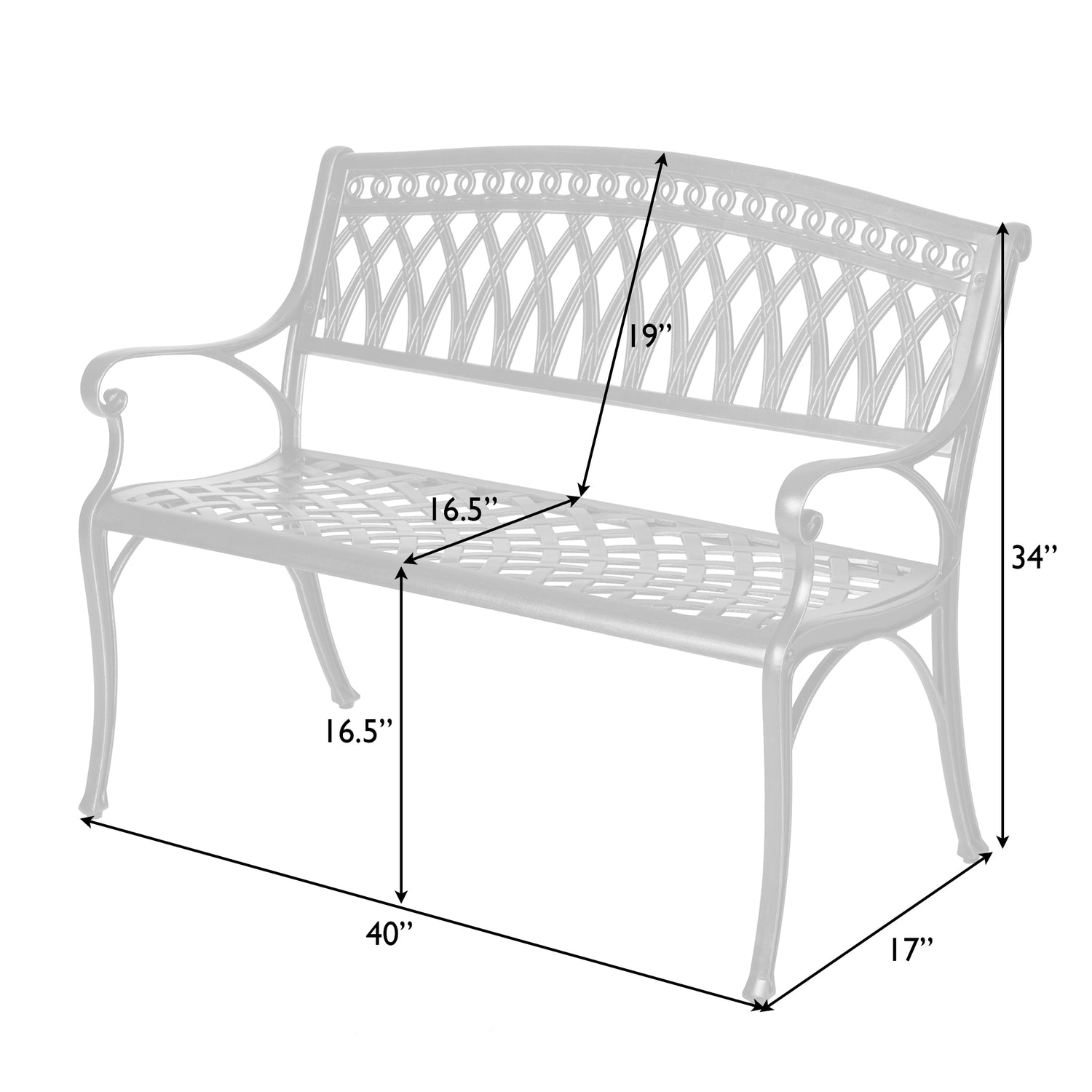 Simone Cast Aluminum Bench | 62441