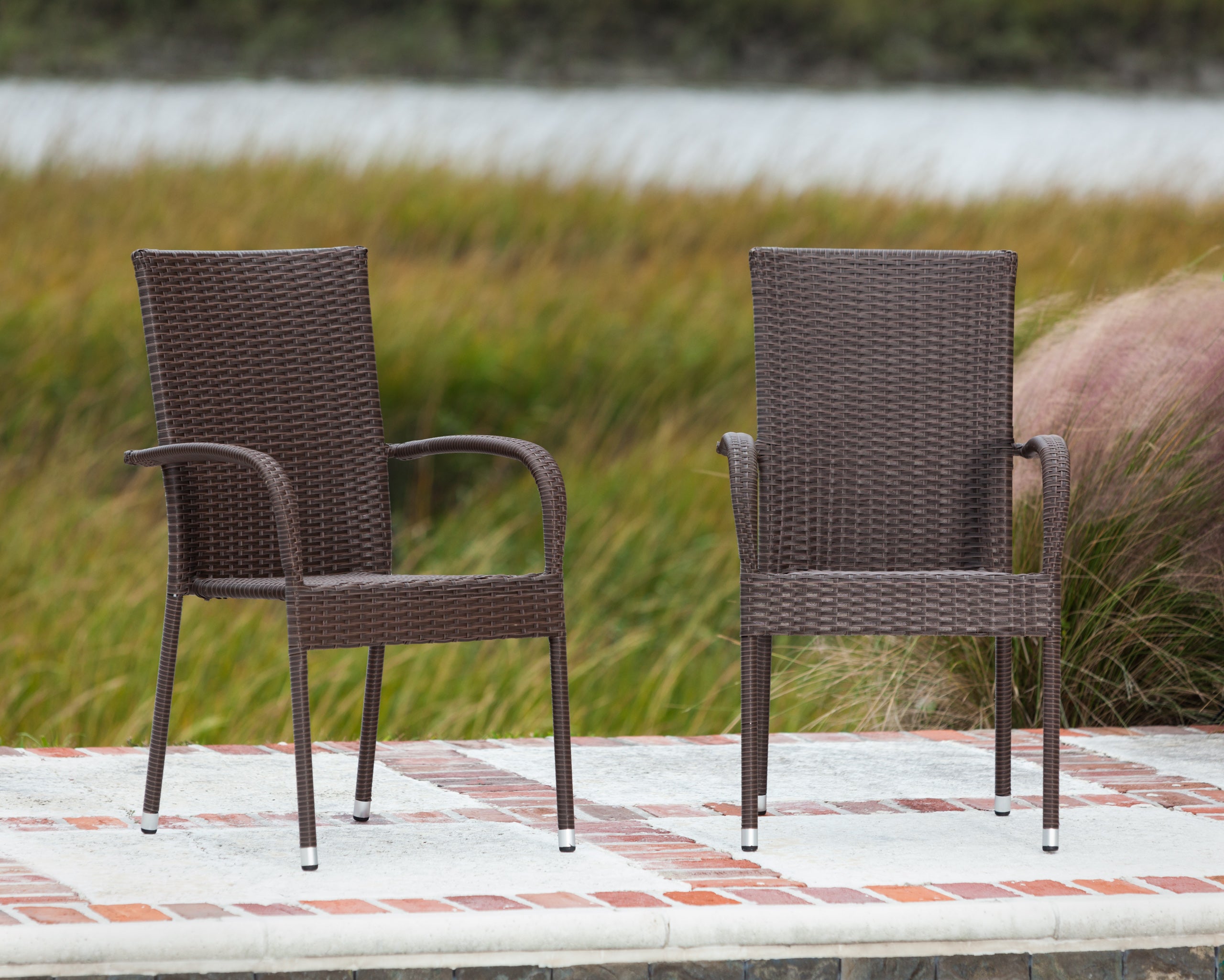 Morgan Outdoor Wicker Chair - Mocha - Set of 4 | 62664