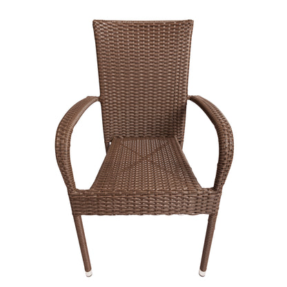 Morgan Outdoor Wicker Chair - Mocha - Set of 4 | 62664