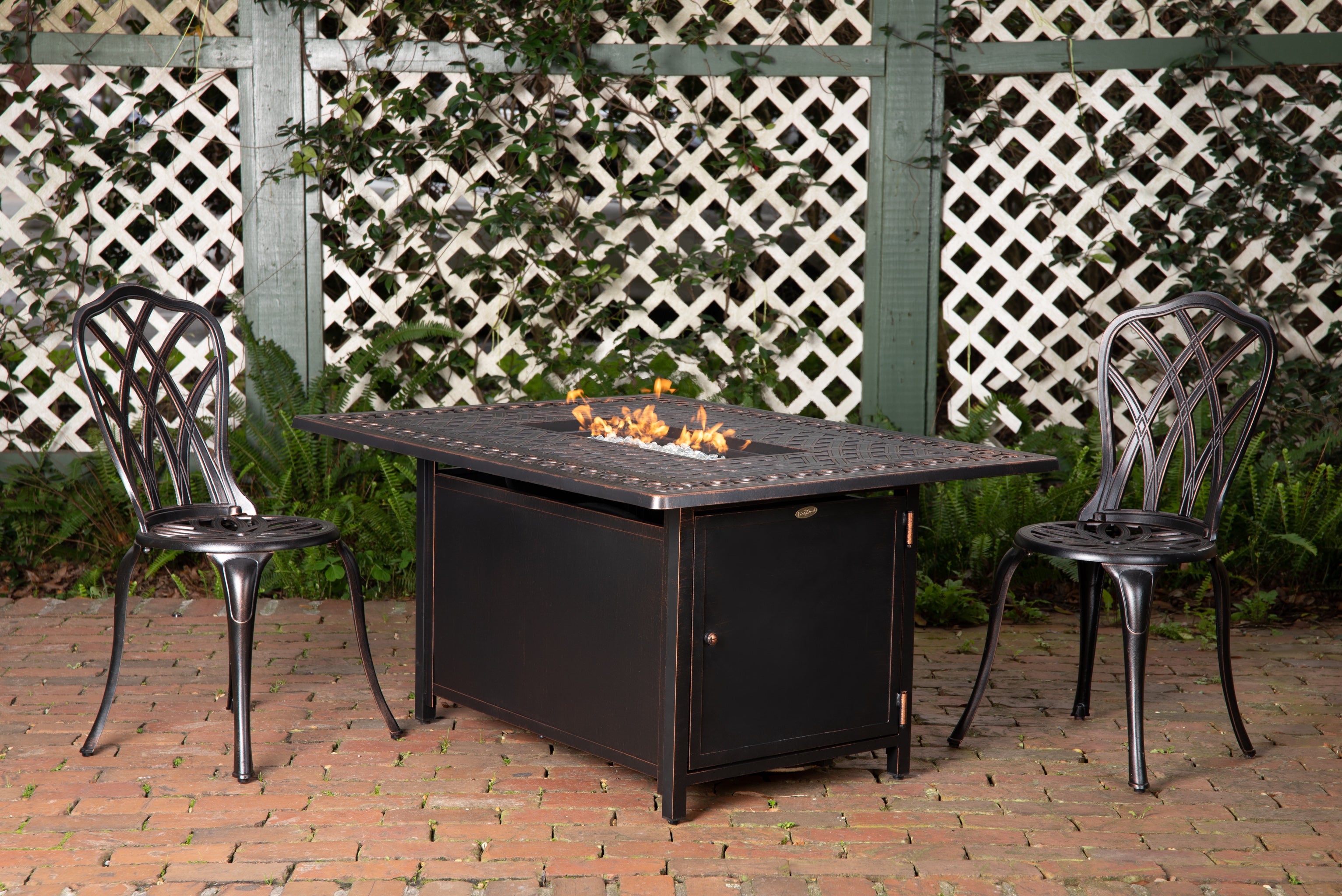 Meerin Rectangular Aluminum LPG Fire Pit | 62976