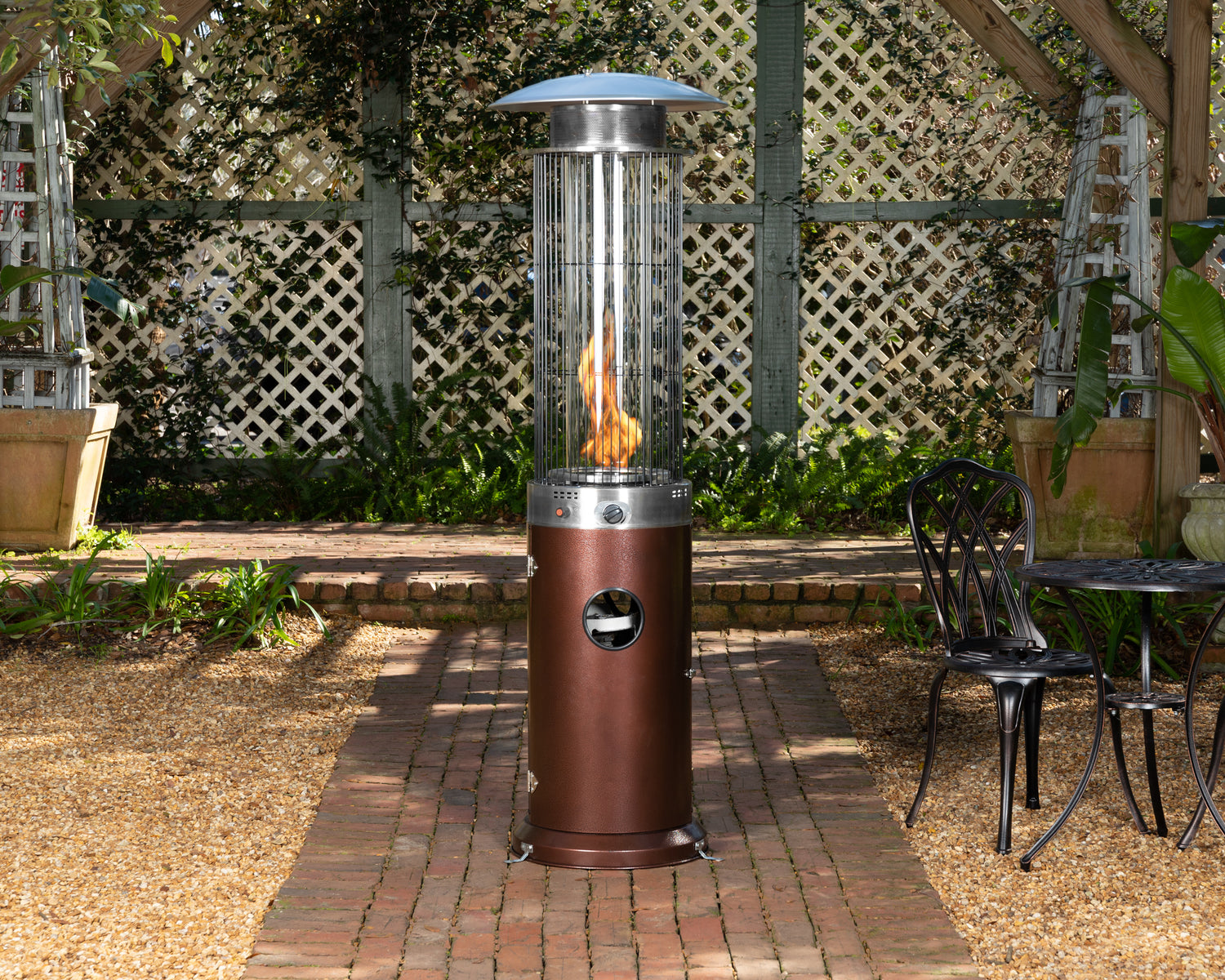 Hammered Bronze Spiral Flame Patio Heater - Costco.com Exclusive | 63057