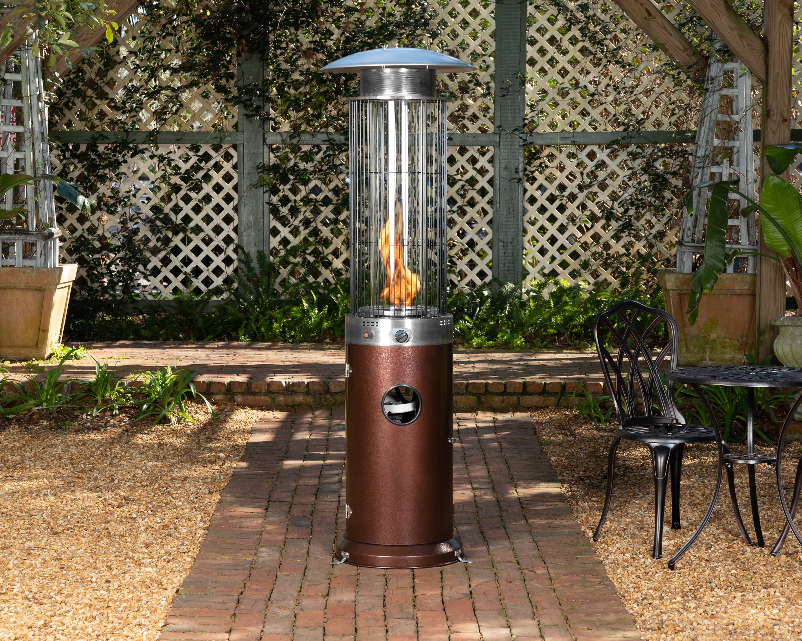 Hammered Bronze Spiral Flame Patio Heater - Costco.com Exclusive | 63057