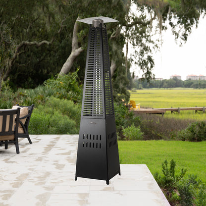 Modern Pyramid Flame Patio Heater, Black | 63099