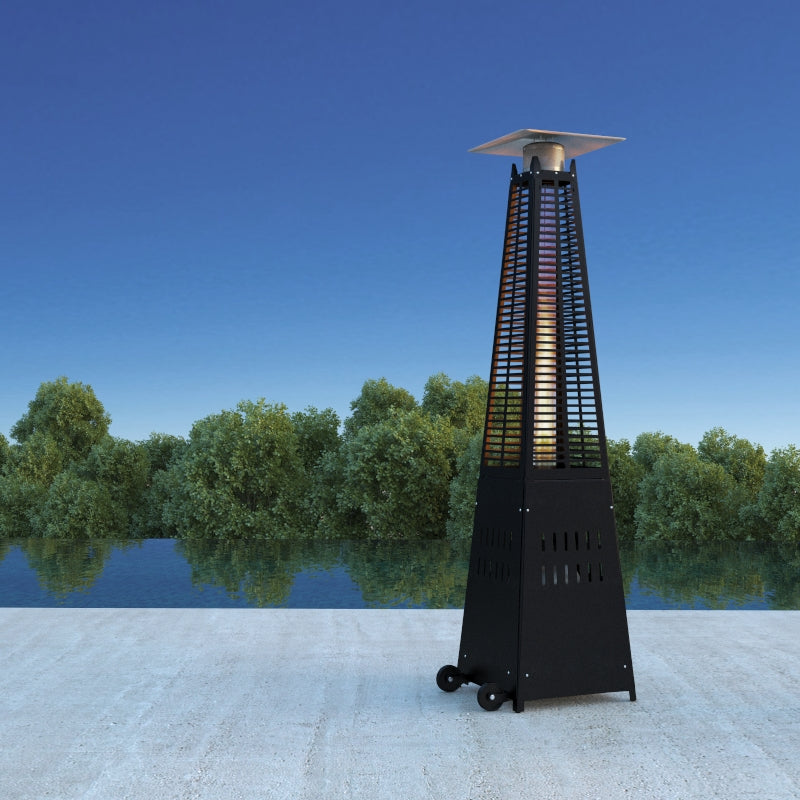 Modern Pyramid Flame Patio Heater, Black | 63099