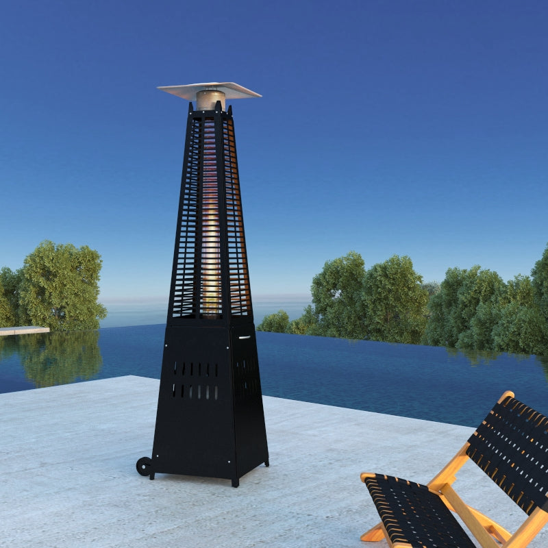 Modern Pyramid Flame Patio Heater, Black | 63099