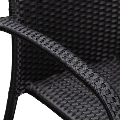 Morgan Outdoor Wicker Chair - Black - Set of 4 | 63166