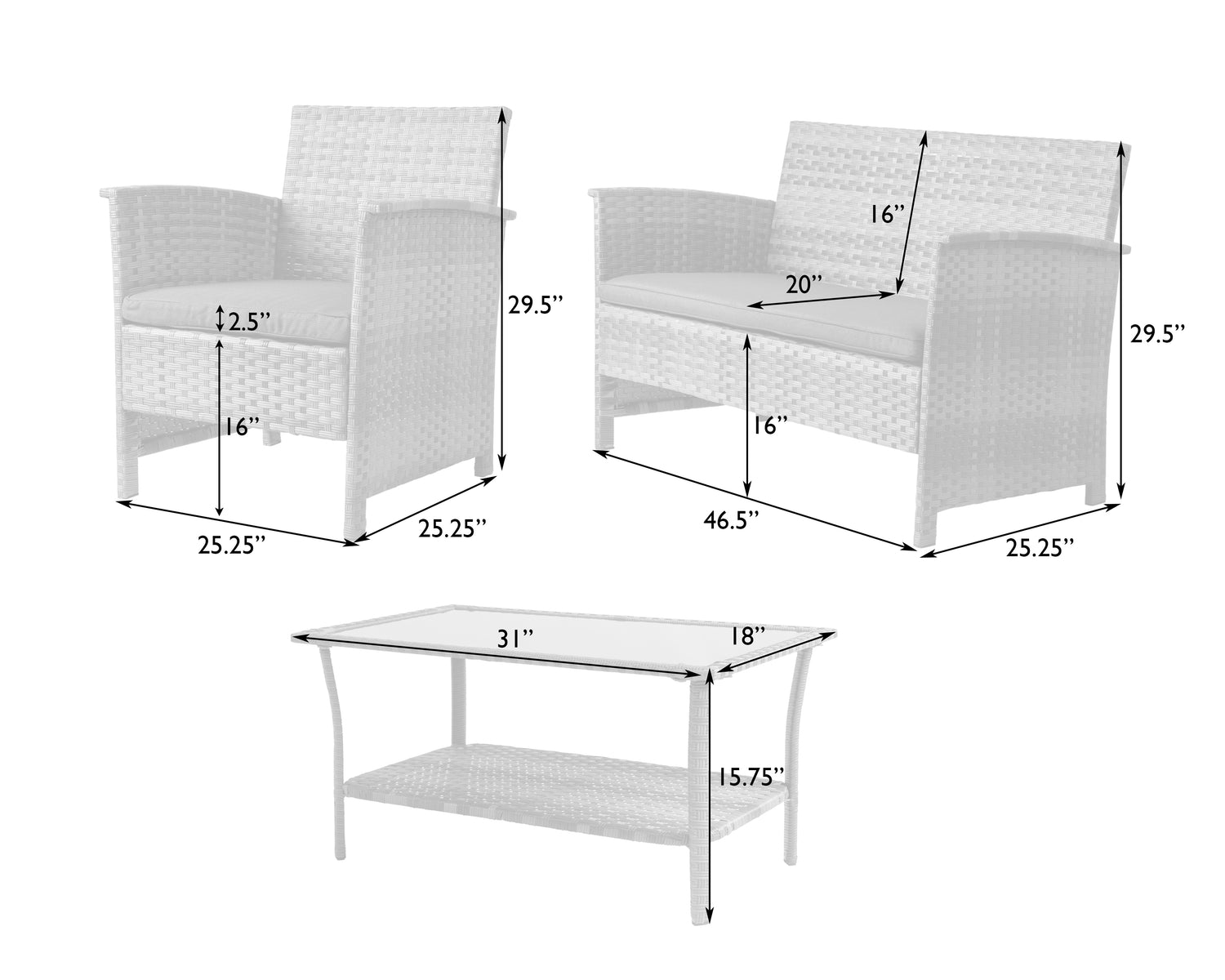 Jareth Wicker Patio Set | 63177