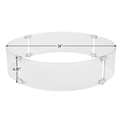 Tempered Glass Wind Guard for Round Fire Pits | 63246