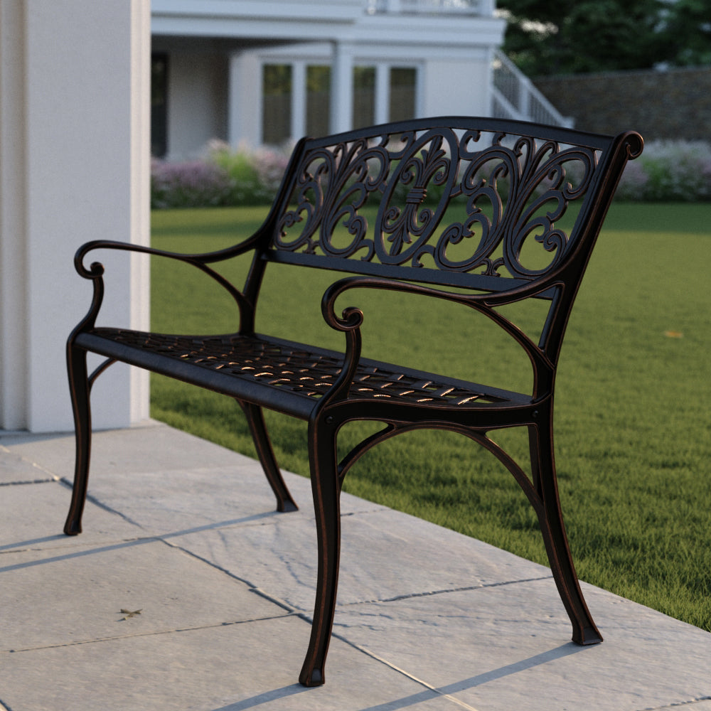 Decatur Aluminum Patio Bench in Antique Bronze | 63284