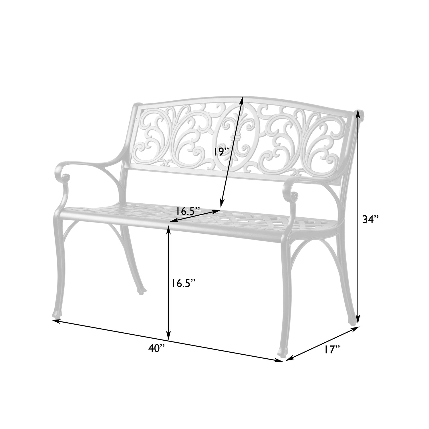 Decatur Aluminum Patio Bench in Antique Bronze | 63284