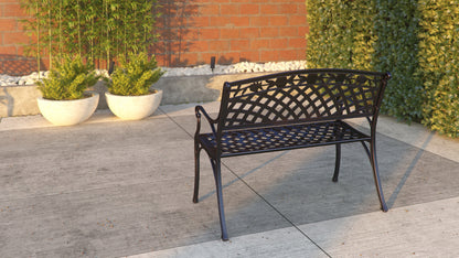 Scarlet Aluminum Patio Bench in Antique Bronze | 63285