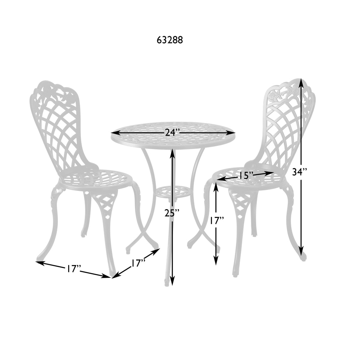 Scarlet Aluminum Bistro Set | 63288