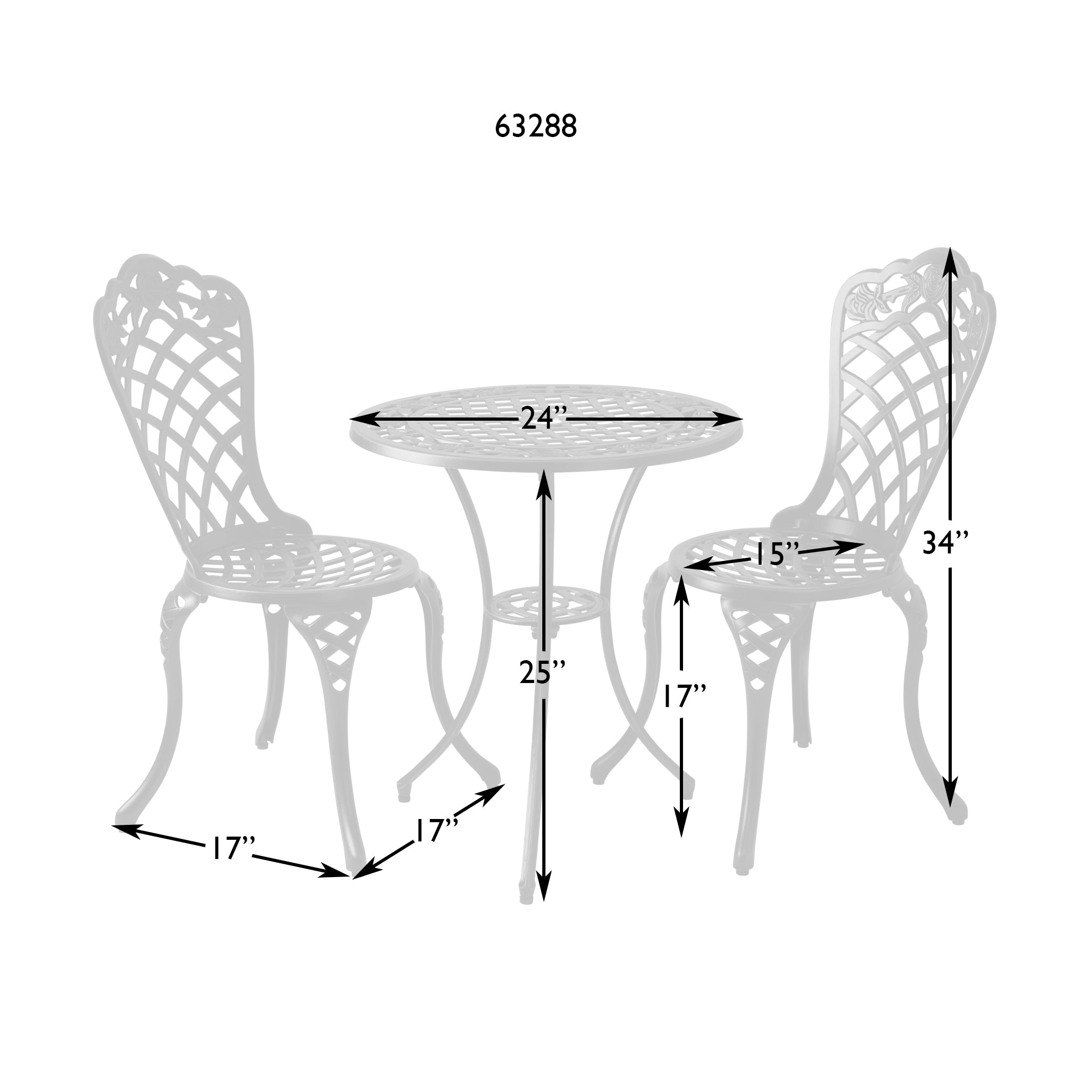 Scarlet Aluminum Bistro Set | 63288