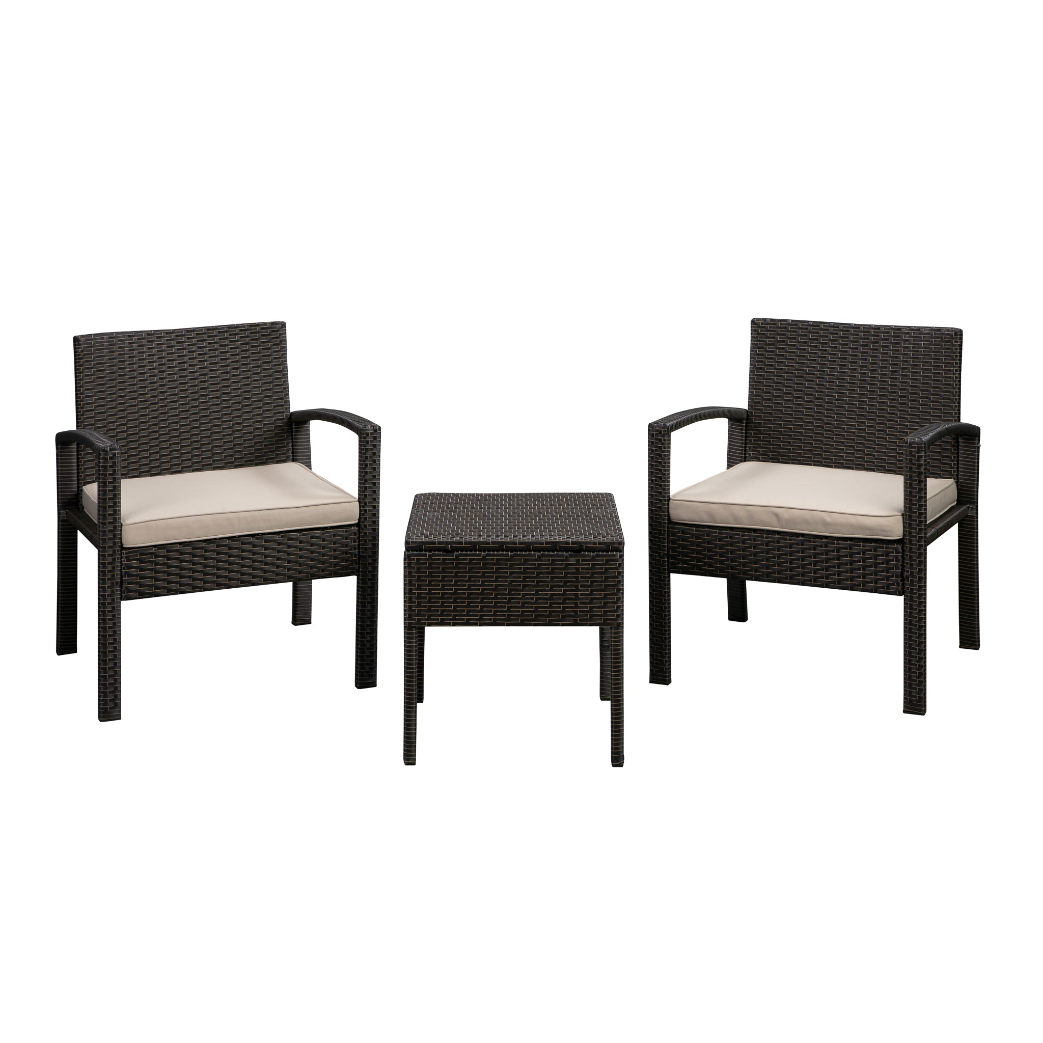 Bern Balcony Chat Set in Mocha Wicker | 63358