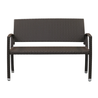 Miles Patio Bench in Mocha Wicker | 63363