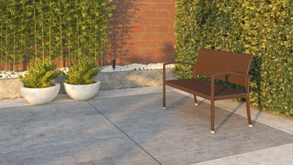 Miles Patio Bench in Mocha Wicker | 63363