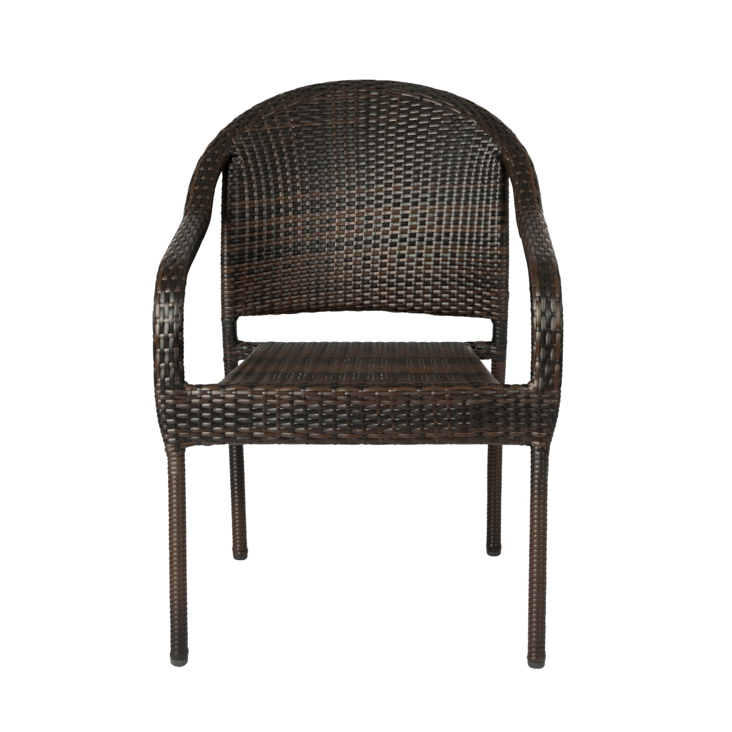 Rhodos Café Stacking Chair in Mocha All-weather Wicker - 4pk | 63490