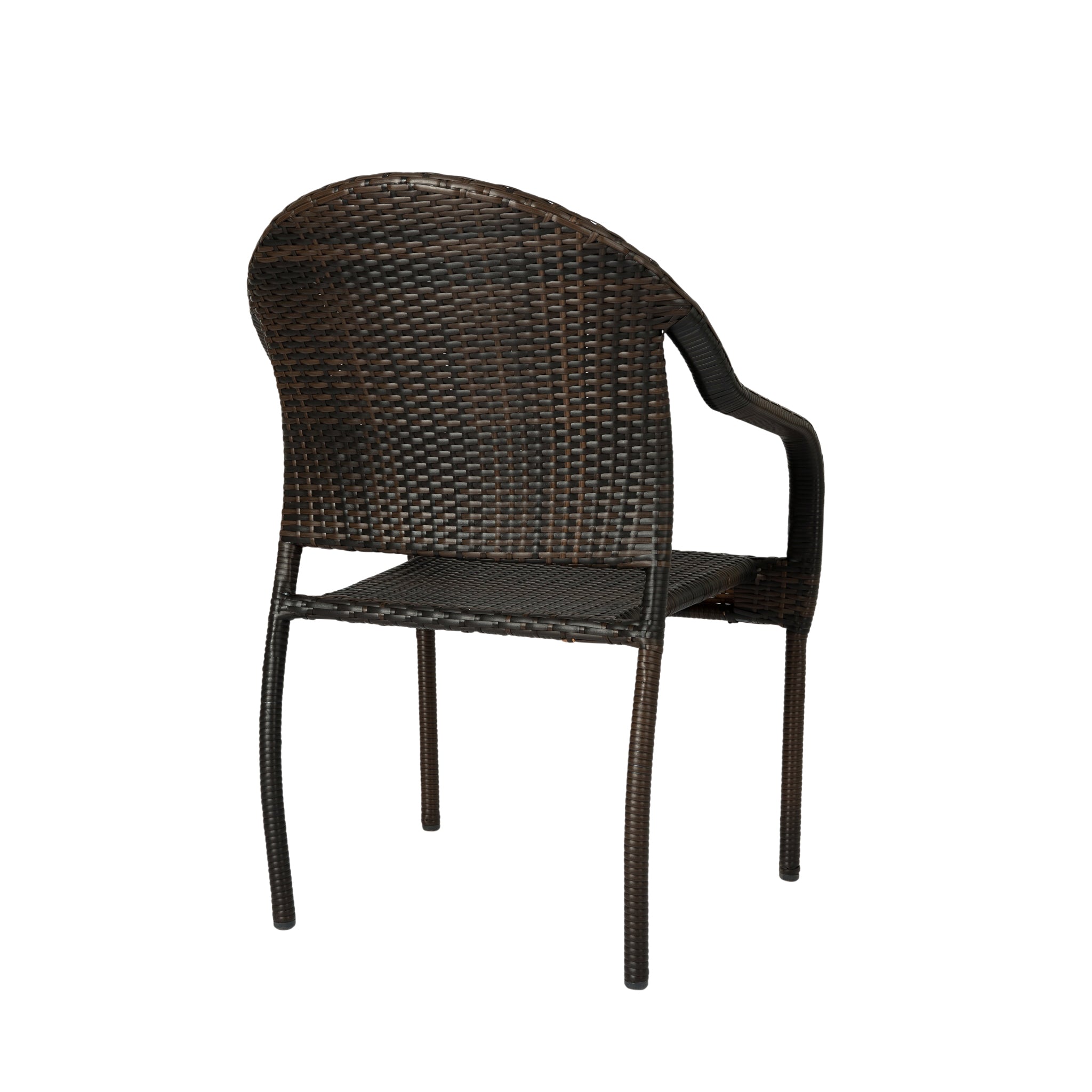 Rhodos Café Stacking Chair in Mocha All-weather Wicker - 4pk | 63490