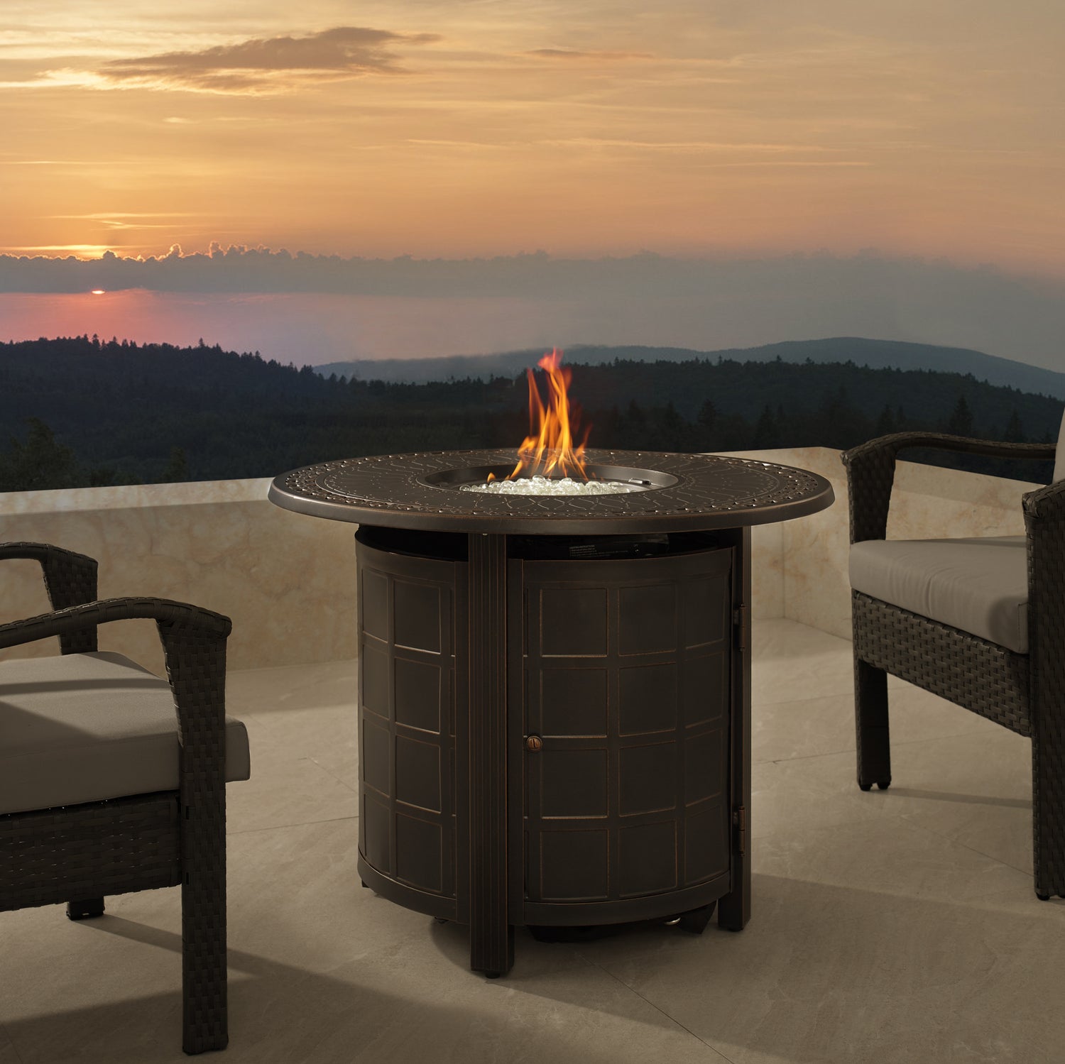 Columbia 34&quot; Aluminum Round LPG Fire Pit | 63691