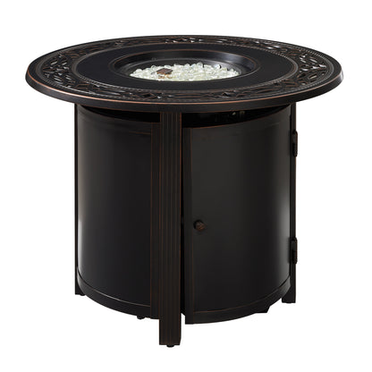 Hedges 34&quot; Round Aluminum LPG Fire Pit | 63692