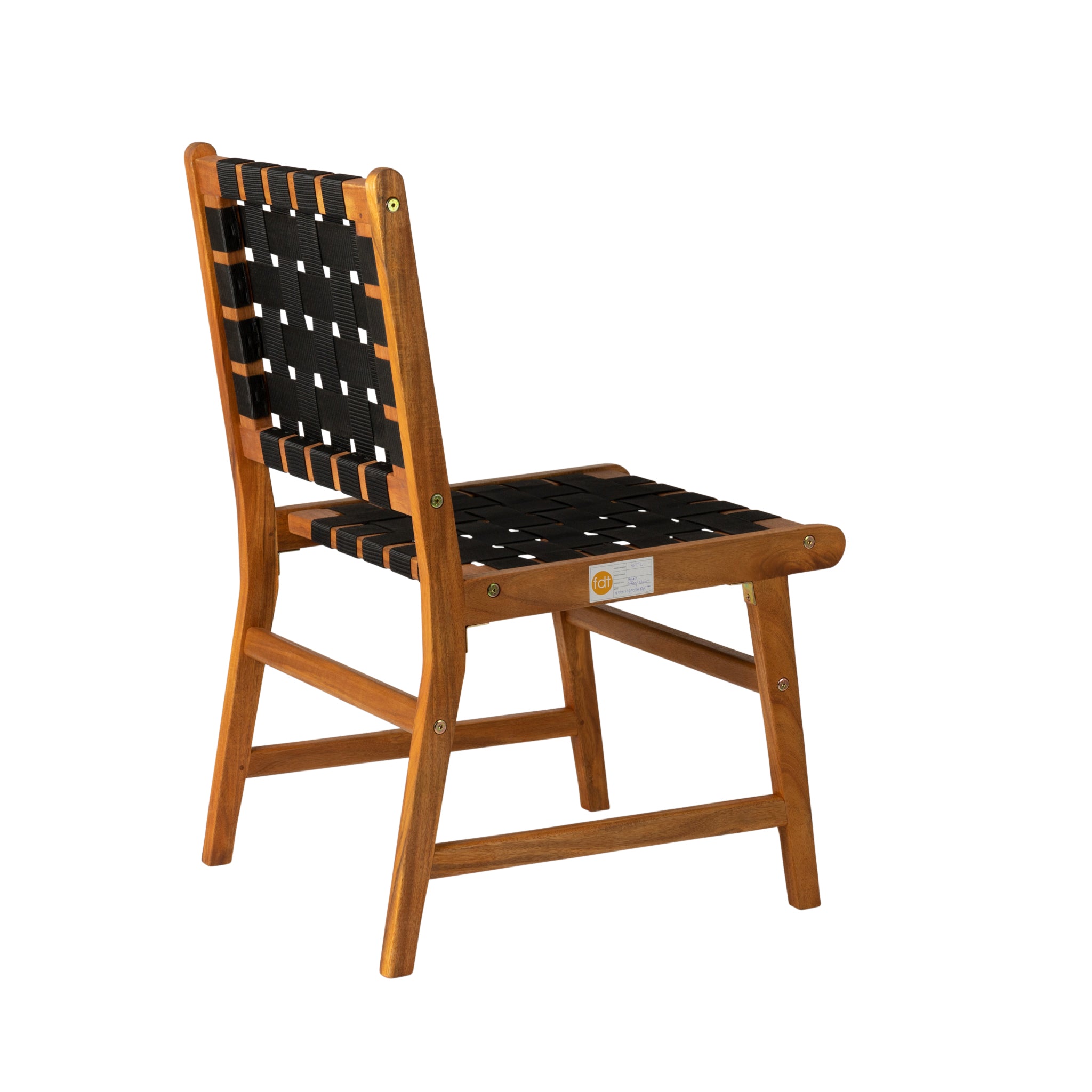 Sava Indoor-Outdoor Armless Dining Side Chair in Black Webbing | 63710