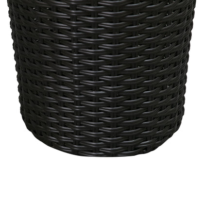 Noah Round Wicker Planter 2-piece Set in Black | 63741