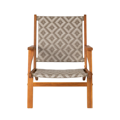 Vega Natural Stain Outdoor Chair in Diamond-Weave Wicker | 64158