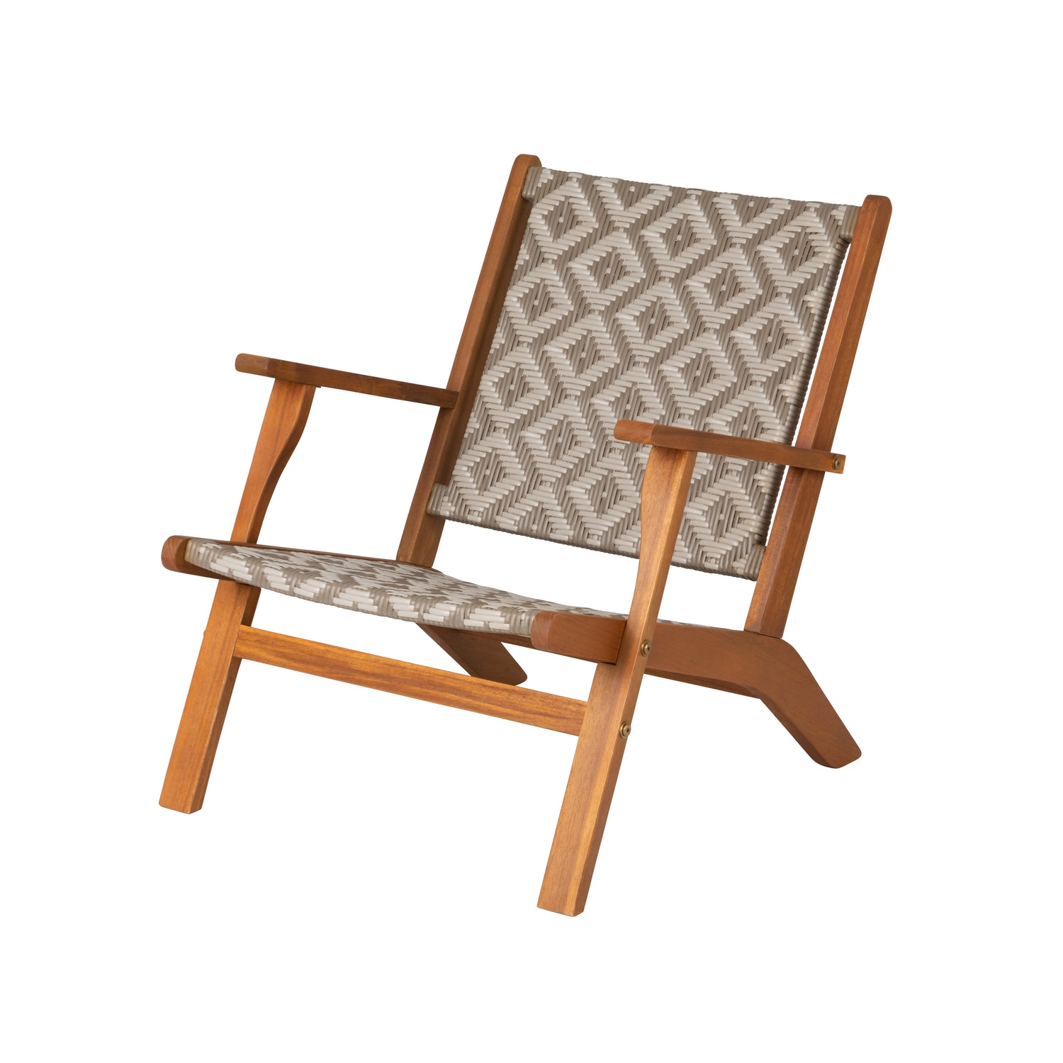 Vega Natural Stain Outdoor Chair in Diamond-Weave Wicker | 64158