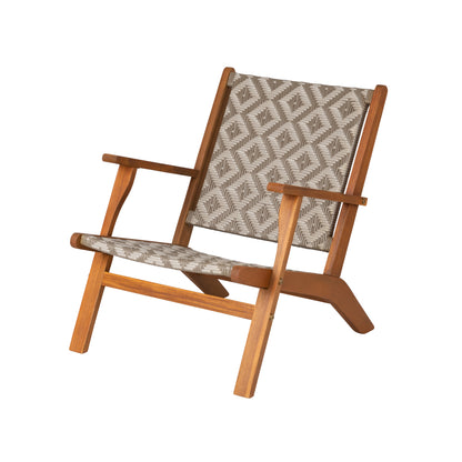 Vega Natural Stain Outdoor Chair in Diamond-Weave Wicker | 64158