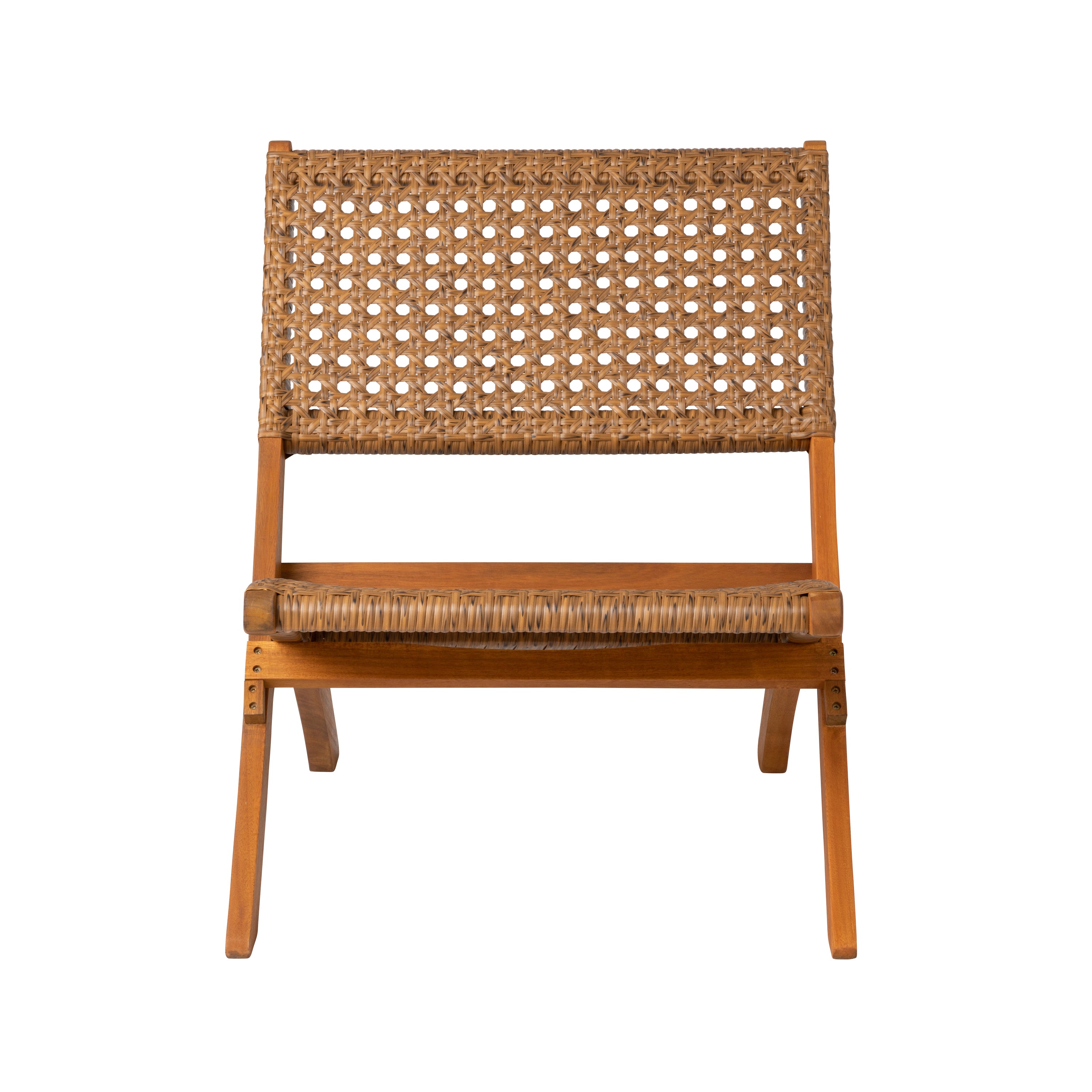 Sava Indoor-Outdoor Folding Chair in Tan Wicker | 64159