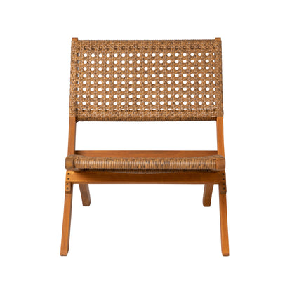 Sava Indoor-Outdoor Folding Chair in Tan Wicker | 64159